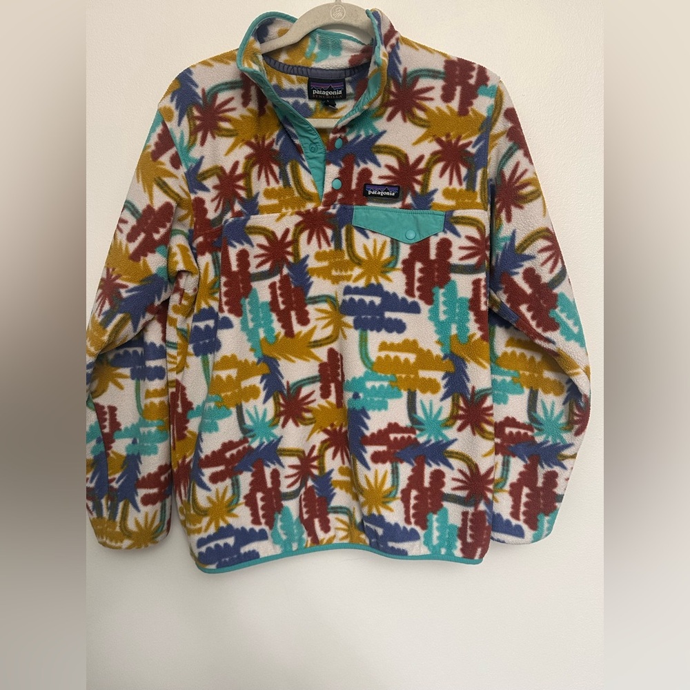 Patagonia Synchilla Snap T Fleece Tree Connection in Fresh Teal, Women's